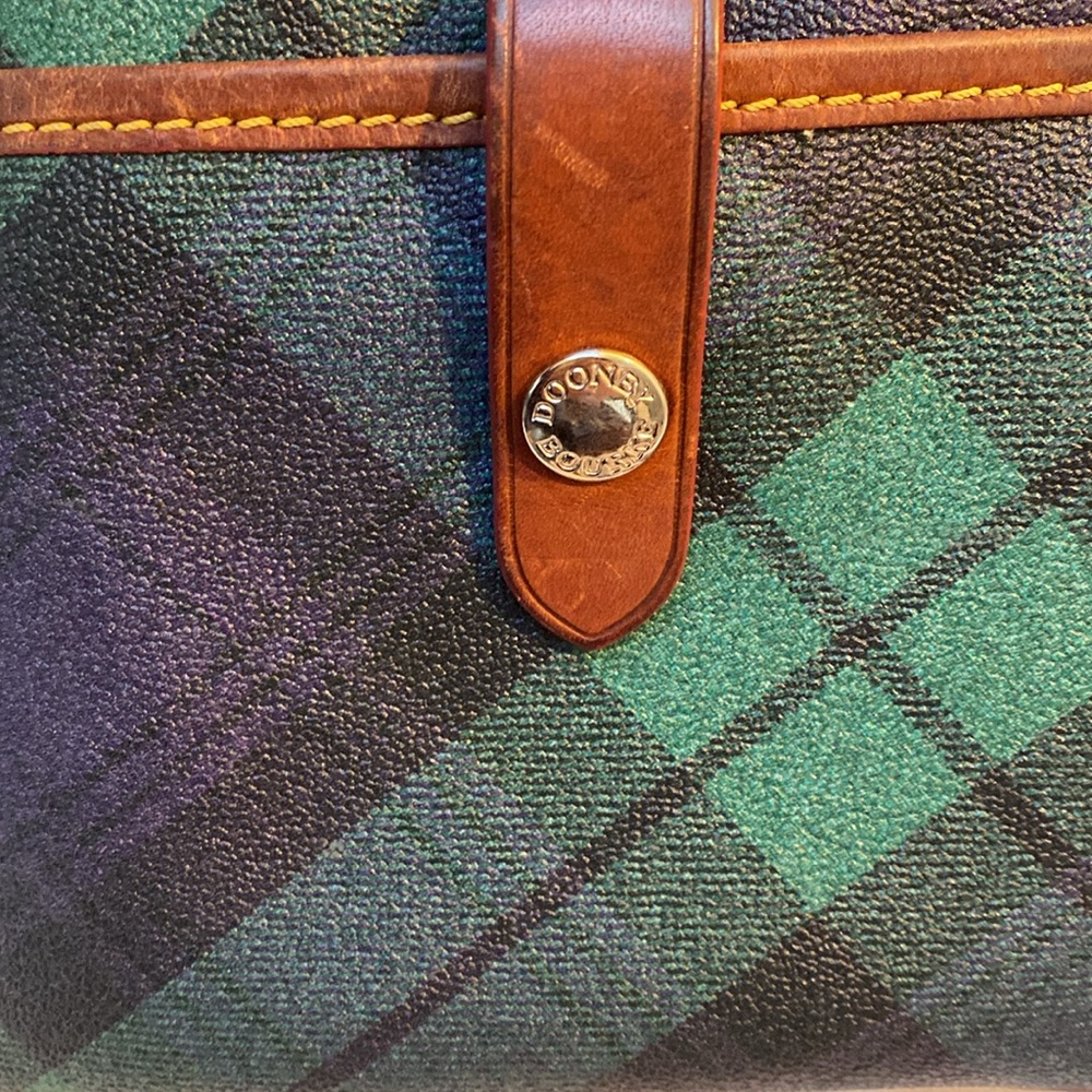 Dooney & Bourke Green Plaid Crossbody with Brown Leather Trim - Picture 5 of 12
